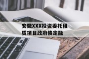 安徽XXX投资委托租赁项目政府债定融