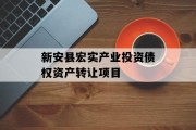 新安县宏实产业投资债权资产转让项目