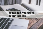 新安县宏实产业投资债权资产转让项目