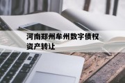 河南郑州牟州数字债权资产转让