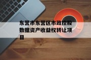 东营市东营区市政控股数据资产收益权转让项目