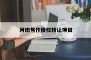 河南焦作债权转让项目