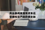 凤台县州来国有资本运营债权资产政府债定融