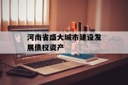 河南省盛大城市建设发展债权资产