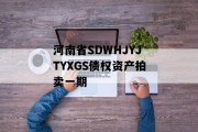 河南省SDWHJYJTYXGS债权资产拍卖一期