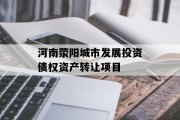 河南荥阳城市发展投资债权资产转让项目