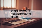 河南省SDWHJYJTYXGS债权资产拍卖一期