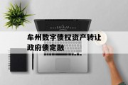 牟州数字债权资产转让政府债定融