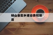 砀山县梨乡建设债权项目