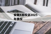 安徽X岳投资2025年债权