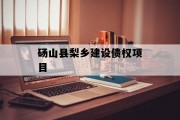 砀山县梨乡建设债权项目