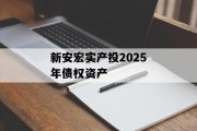 新安宏实产投2025年债权资产