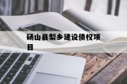 砀山县梨乡建设债权项目