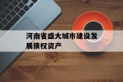 河南省盛大城市建设发展债权资产