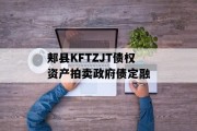 郏县KFTZJT债权资产拍卖政府债定融