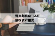 河南郏县KFTZJT债权资产拍卖