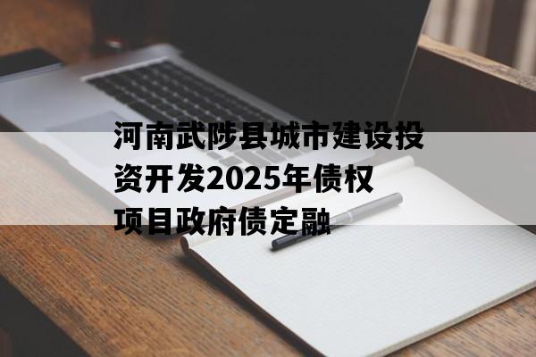 河南武陟县城市建设投资开发2025年债权项目政府债定融